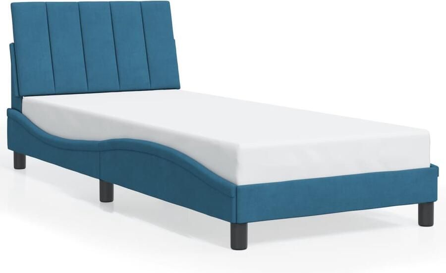 VidaXL Bedframe zonder matras Hanko fluweel blauw 90x200 cm - Foto 3