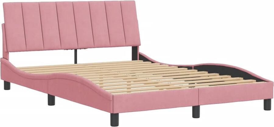 VidaXL Bedframe zonder matras Hanko fluweel roze 140x190 cm - Foto 2