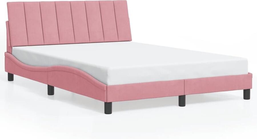 VidaXL Bedframe zonder matras Hanko fluweel roze 140x200 cm - Foto 2