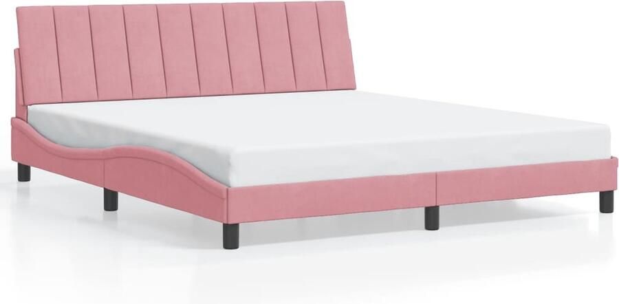 VidaXL Bedframe zonder matras Hanko fluweel roze 180x200 cm - Foto 2