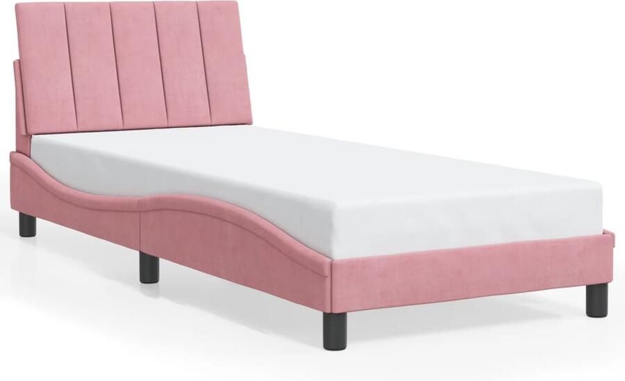 VidaXL Bedframe zonder matras Hanko fluweel roze 80x200 cm - Foto 3