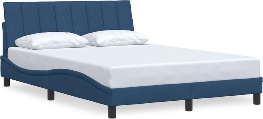 VidaXL Bedframe zonder matras stof blauw 140x200 cm - Foto 6