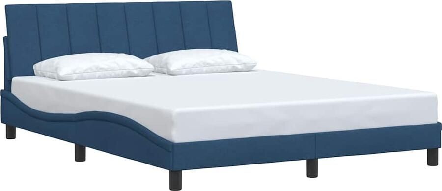 VidaXL Bedframe zonder matras Hanko stof blauw 160x200 cm