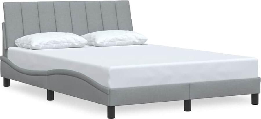 VidaXL Bedframe zonder matras stof lichtgrijs 140x200 cm - Foto 6