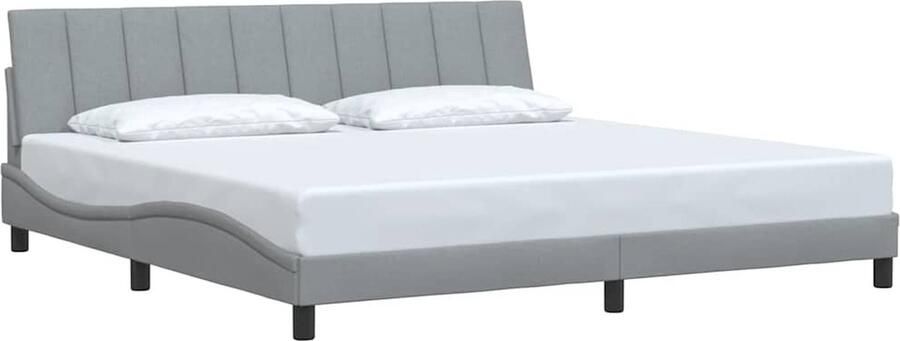 VidaXL Bedframe zonder matras Hanko stof lichtgrijs 200x200 cm