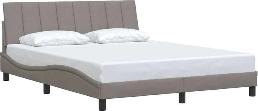 VidaXL Bedframe zonder matras Hanko stof taupe 160x200 cm
