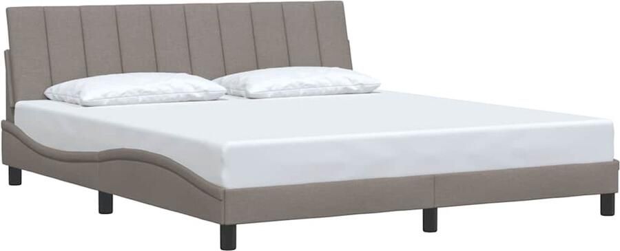 VidaXL Bedframe zonder matras Hanko stof taupe 180x200 cm - Foto 2