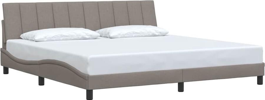VidaXL Bedframe zonder matras Hanko stof taupe 200x200 cm
