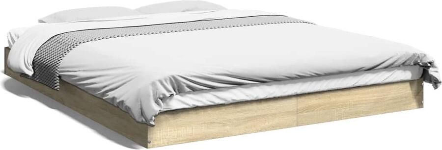 VidaXL Bedframe zonder matras hout sonoma eikenkleurig 160x200 cm