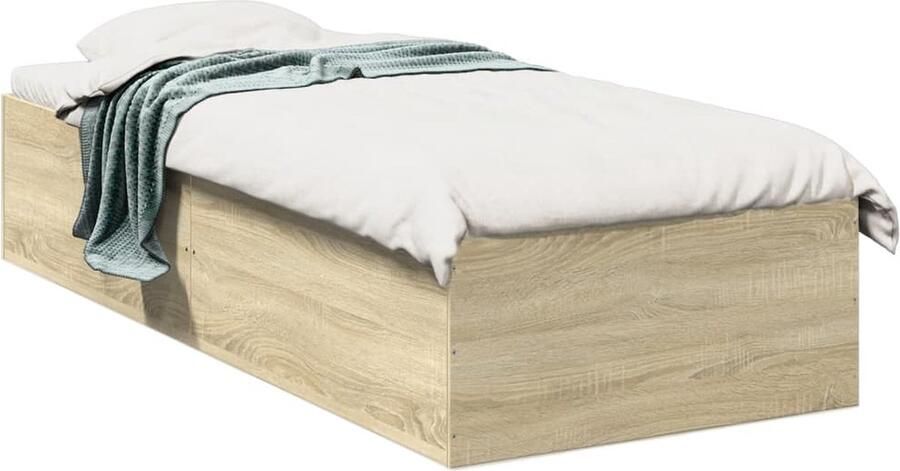 VidaXL Bedframe zonder matras hout sonoma eikenkleurig 75x190 cm