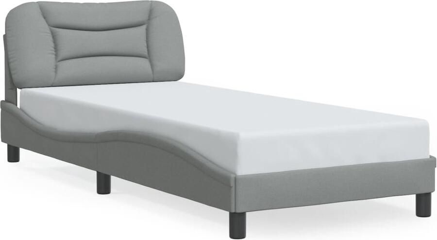 VidaXL Bedframe zonder matras Hvar 80x200 cm stof lichtgrijs - Foto 3