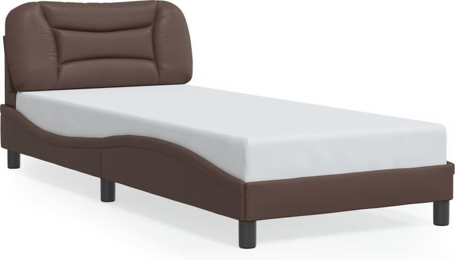 VidaXL Bedframe zonder matras Hvar kunstleer bruin 90x190 cm - Foto 2