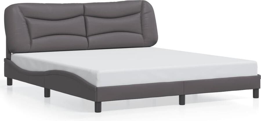 VidaXL Bedframe zonder matras Hvar kunstleer grijs 180x200 cm - Foto 4