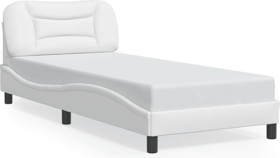 VidaXL Bedframe zonder matras Hvar kunstleer wit 90x190 cm - Foto 3