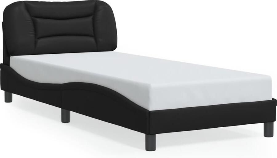 VidaXL Bedframe zonder matras Hvar kunstleer zwart 90x200 cm - Foto 3