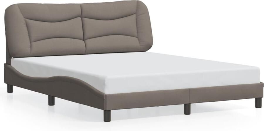VidaXL Bedframe zonder matras Hvar stof taupe 160x200 cm - Foto 4