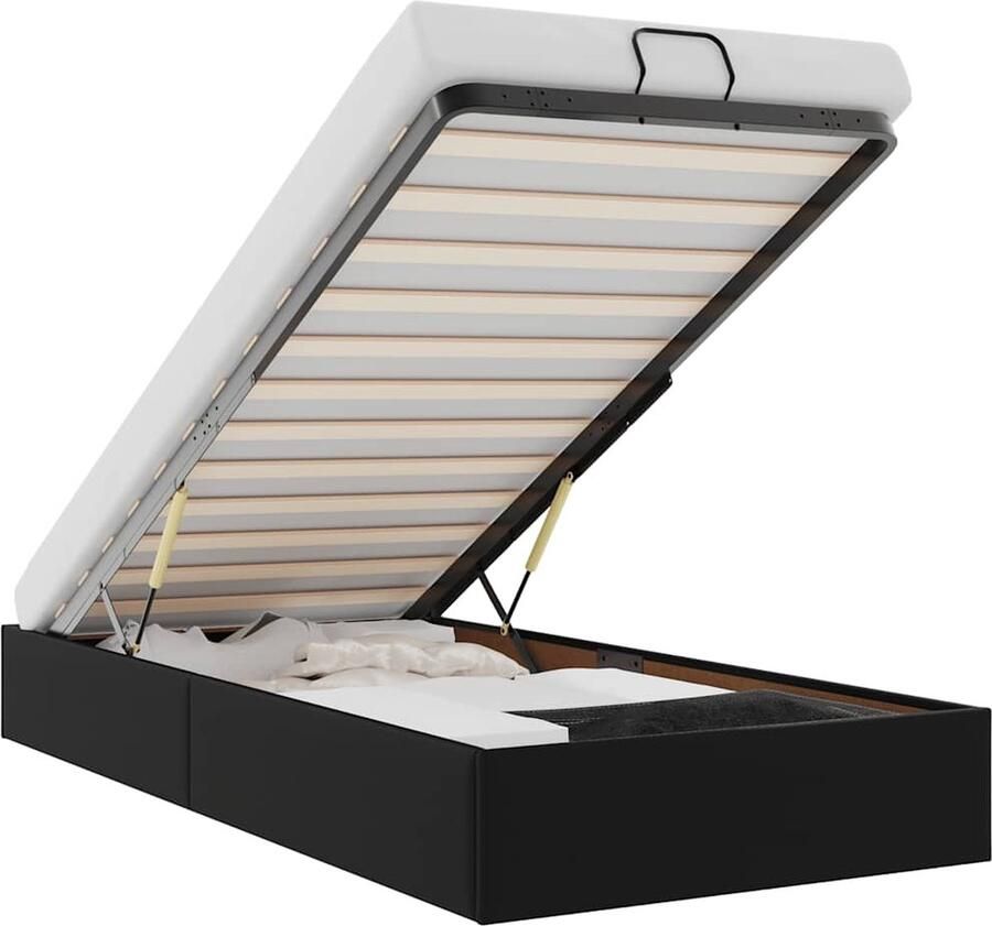 VidaXL Bedframe zonder matras kunstleer zwart 80x200 cm