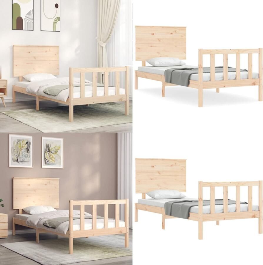 VidaXL Bedframe zonder matras massief grenenhout 100x200 cm Bedframe Bedframes Bed Eenpersoonsbed