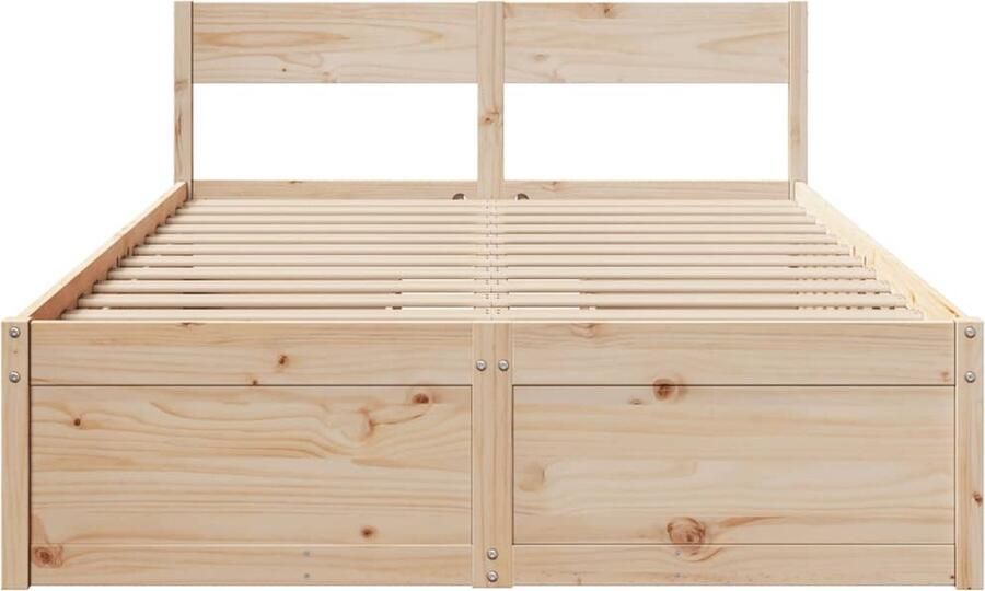 VidaXL Bedframe zonder matras massief grenenhout 120x190 cm