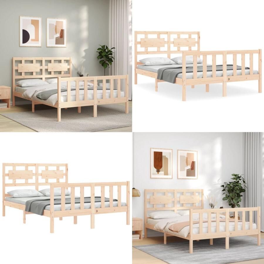 VidaXL Bedframe zonder matras massief grenenhout 120x200 cm Bedframe Bedframes Bed Tweepersoonsbed