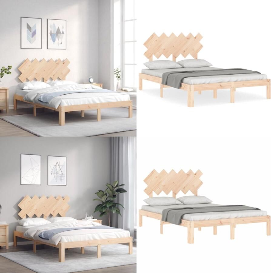 VidaXL Bedframe zonder matras massief grenenhout 120x200 cm Bedframe Bedframes Bed Tweepersoonsbed