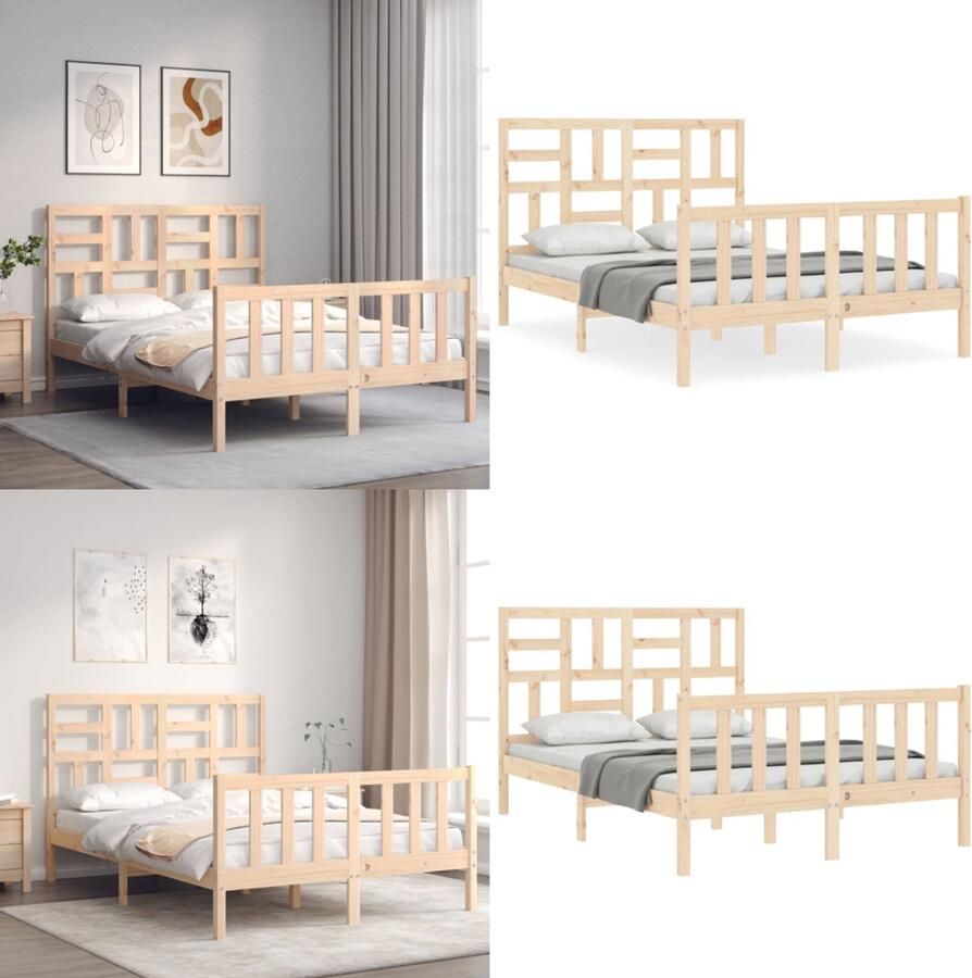 VidaXL Bedframe zonder matras massief grenenhout 120x200 cm Bedframe Bedframes Bed Tweepersoonsbed