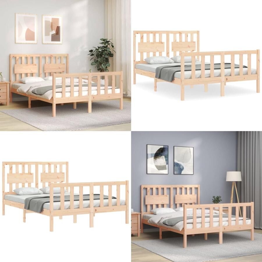 VidaXL Bedframe zonder matras massief grenenhout 120x200 cm Bedframe Bedframes Bed Tweepersoonsbed - Foto 2