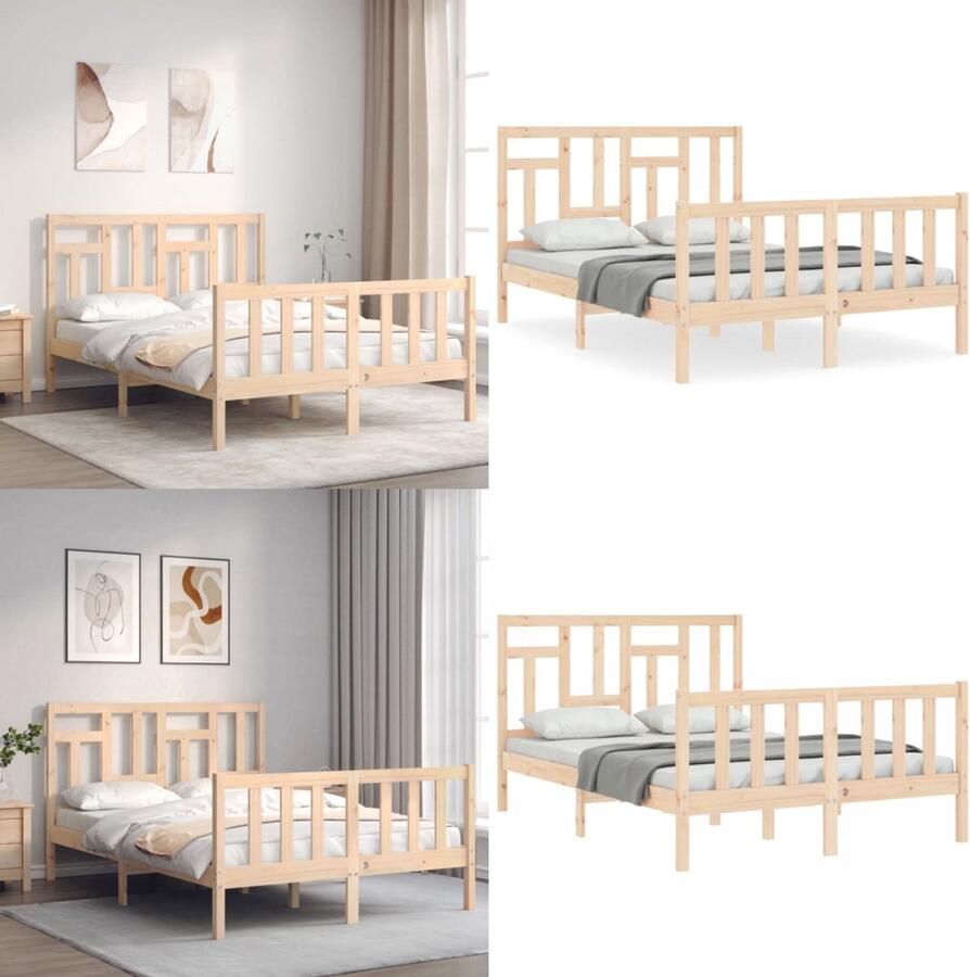 VidaXL Bedframe zonder matras massief grenenhout 120x200 cm Bedframe Bedframes Bed Tweepersoonsbed