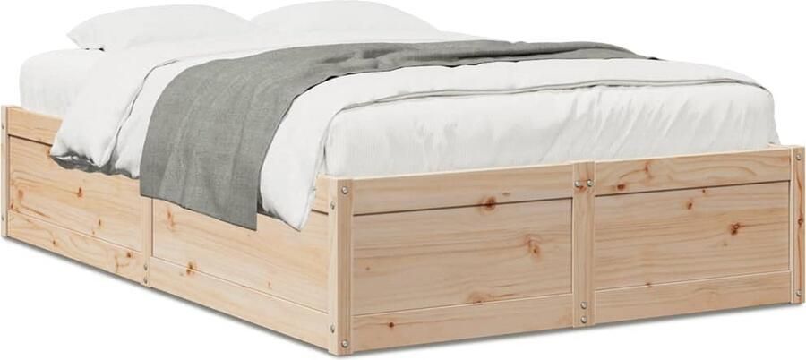 VidaXL Bedframe zonder matras massief grenenhout 120x190 cm