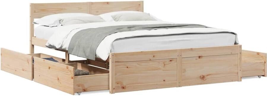 VidaXL Bedframe zonder matras massief grenenhout 150x200 cm