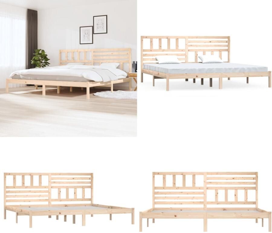VidaXL Bedframe zonder matras massief grenenhout 180x200 cm Bedframe Bedframes Eenpersoonsbed Bed