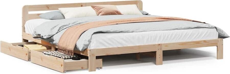 VidaXL Bedframe Massief Grenenhout 200x200 cm