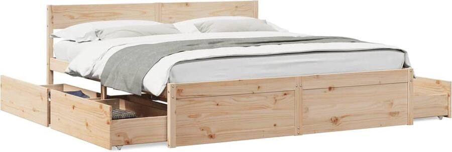 VidaXL Bedframe zonder matras massief grenenhout 200x200 cm