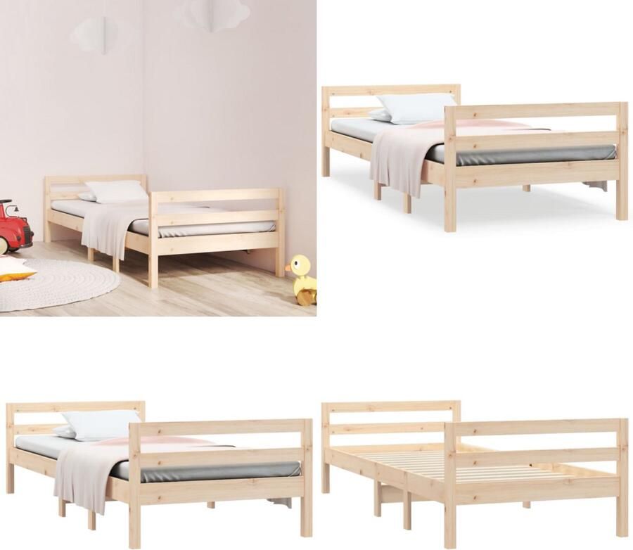 VidaXL Bedframe zonder matras massief grenenhout 80x200 cm Bedframe Eenpersoonsbed Bed
