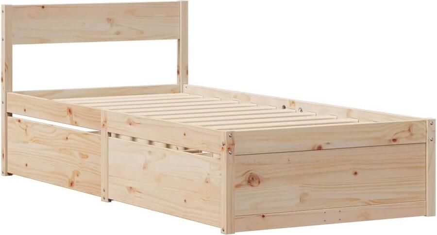 VidaXL Bedframe zonder matras massief grenenhout 90x190 cm - Foto 2