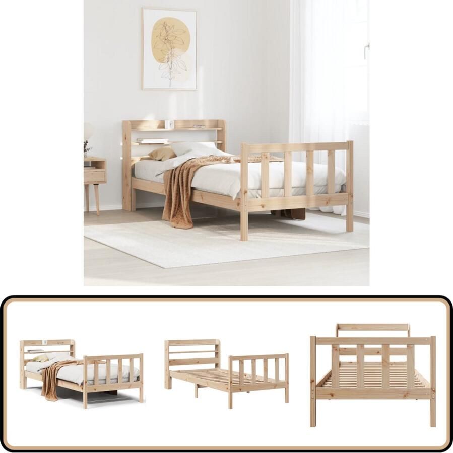 VidaXL Bedframe zonder matras massief grenenhout 90x190 cm