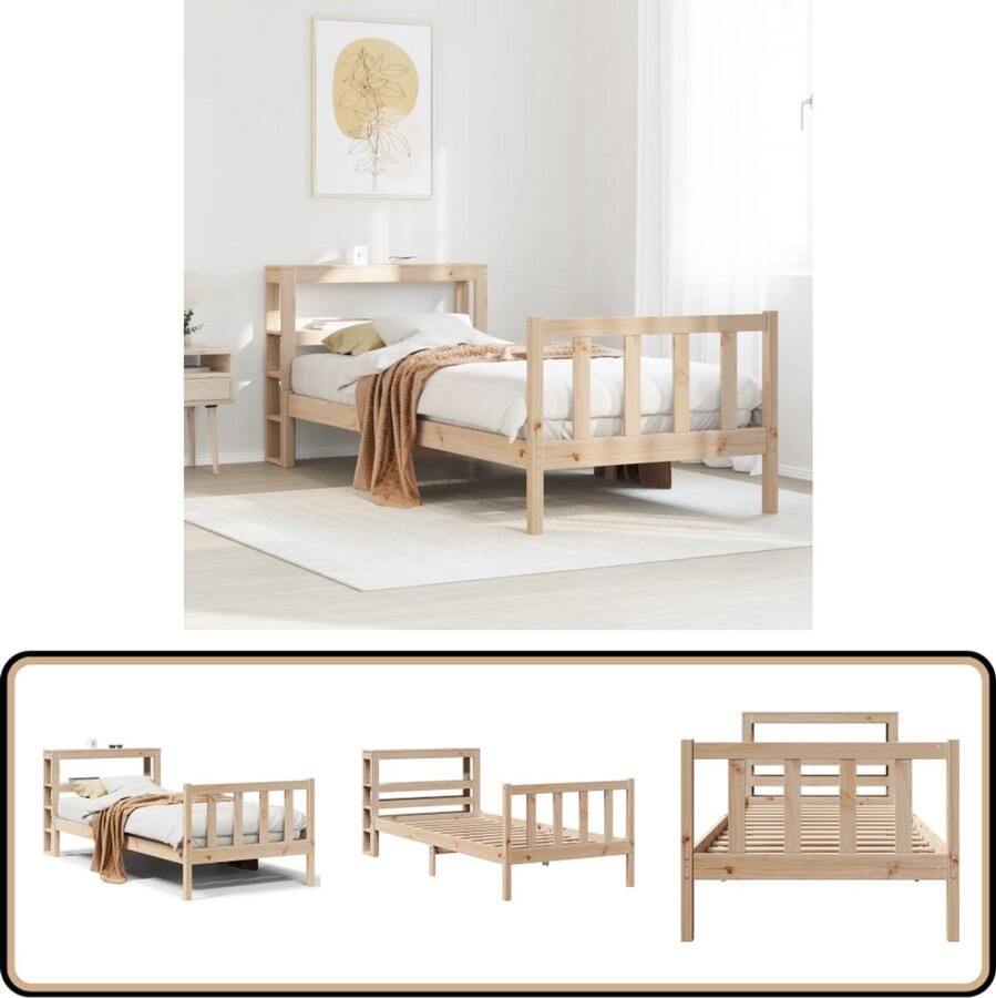 VidaXL Bedframe zonder matras massief grenenhout 90x190 cm