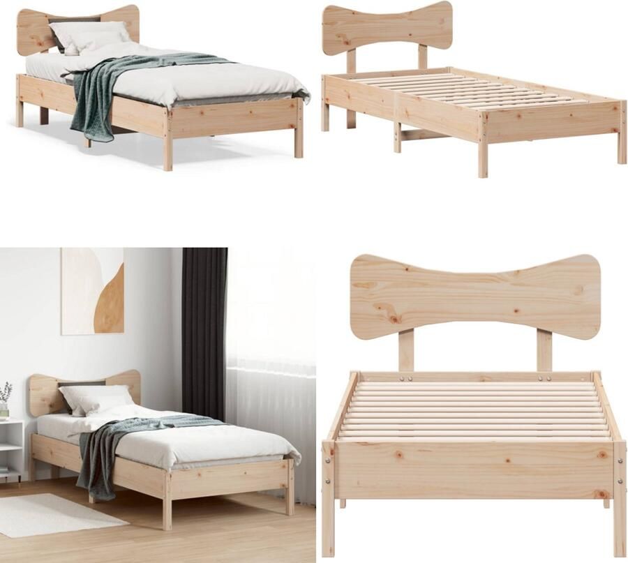 VidaXL Bedframe zonder matras massief grenenhout 90x200 cm Bedframe Bedframes Bed Eenpersoonsbed