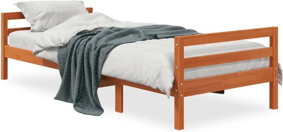 VidaXL Bedframe zonder matras massief grenenhout wasbruin 80x200 cm - Foto 3