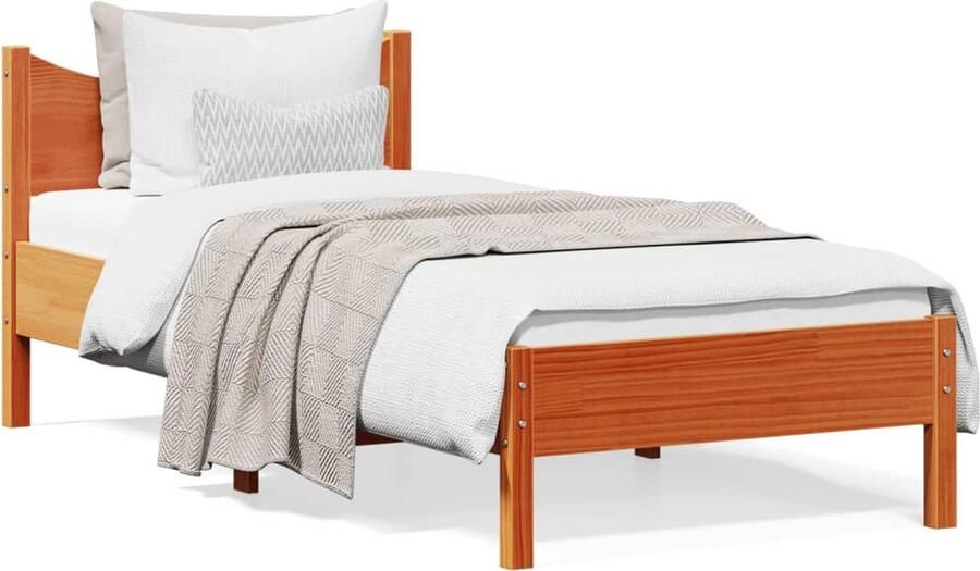 VidaXL Bedframe zonder matras massief grenenhout wasbruin 90x190 cm - Foto 3