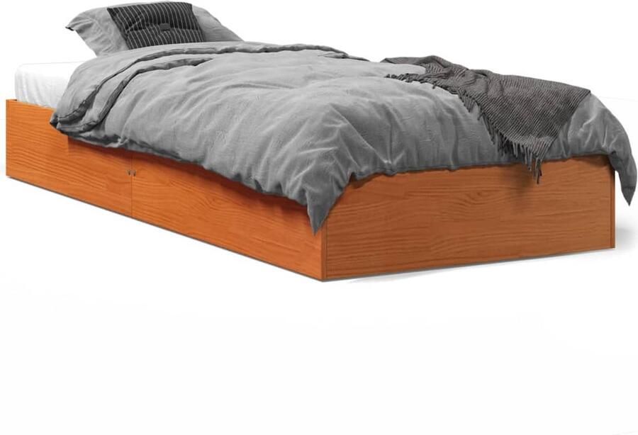 VidaXL Bedframe zonder matras massief grenenhout wasbruin 90x190 cm - Foto 2
