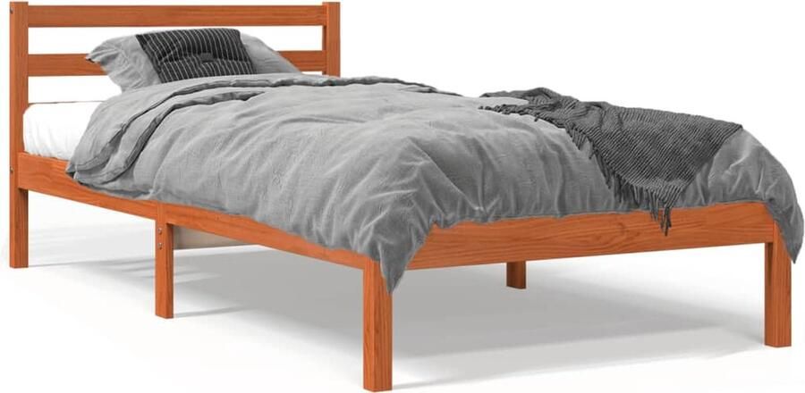 VidaXL Bedframe zonder matras massief grenenhout wasbruin 90x190 cm - Foto 3