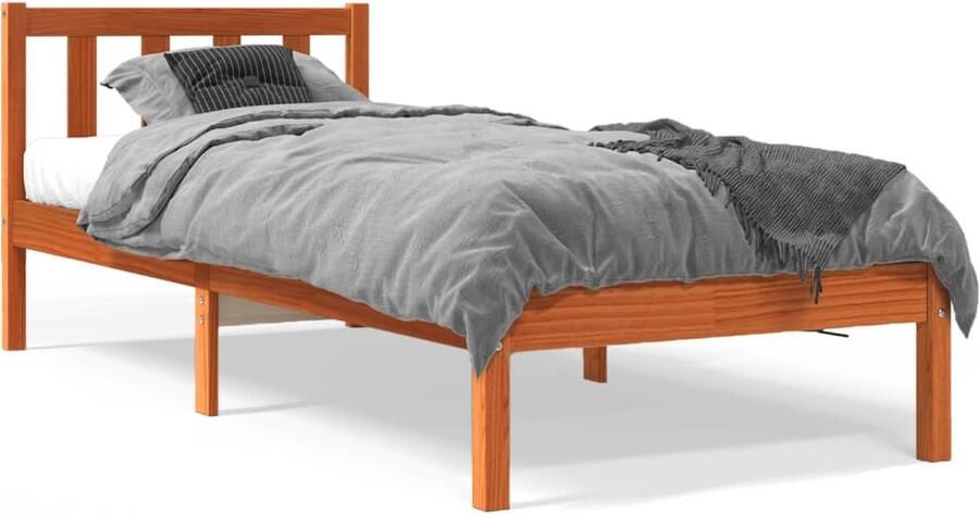 VidaXL Bedframe zonder matras massief grenenhout wasbruin 90x190 cm - Foto 3