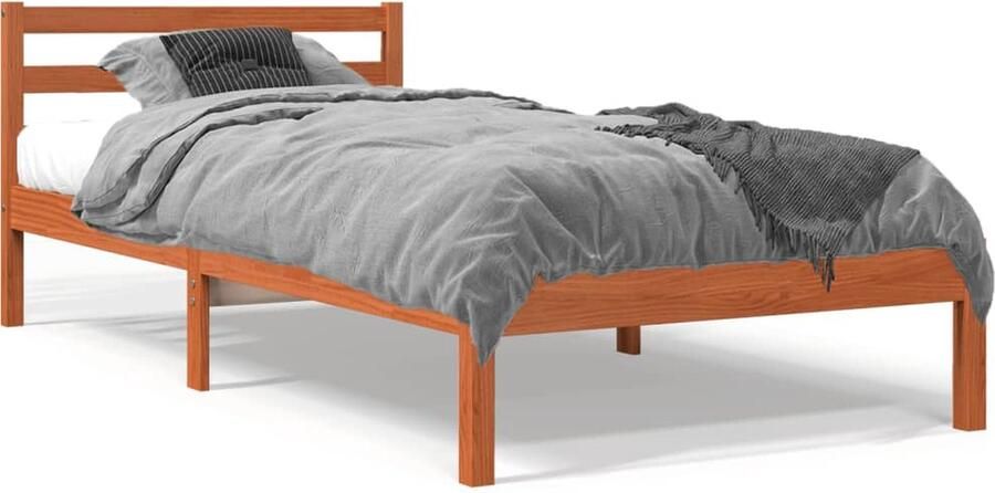 VidaXL Bedframe zonder matras massief grenenhout wasbruin 90x200 cm - Foto 3
