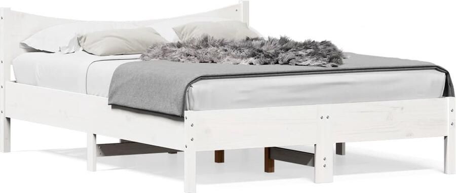 VidaXL Bedframe zonder matras massief grenenhout wit 120x190 cm - Foto 3