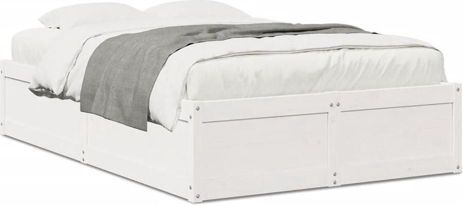 VidaXL Bedframe zonder matras massief grenenhout wit 120x190 cm - Foto 2