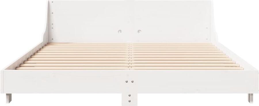 Vida XL Bedframe met hoofdbord massief grenenhout wit 140x200 cm SKU: V3216382 - Foto 11