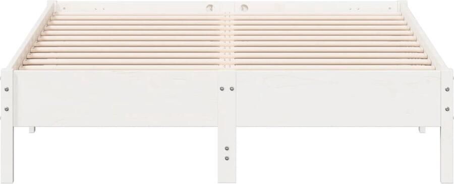 VidaXL Bedframe zonder matras massief grenenhout wit 150x200 cm