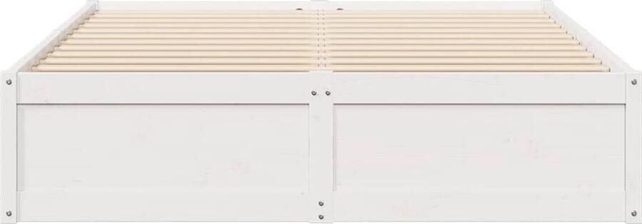 VidaXL Bedframe zonder matras massief grenenhout wit 150x200 cm - Foto 2