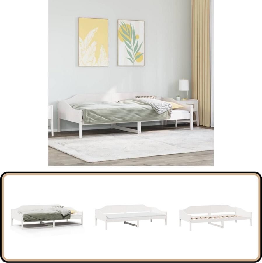 VidaXL Bedframe zonder matras massief grenenhout wit 80x200 cm